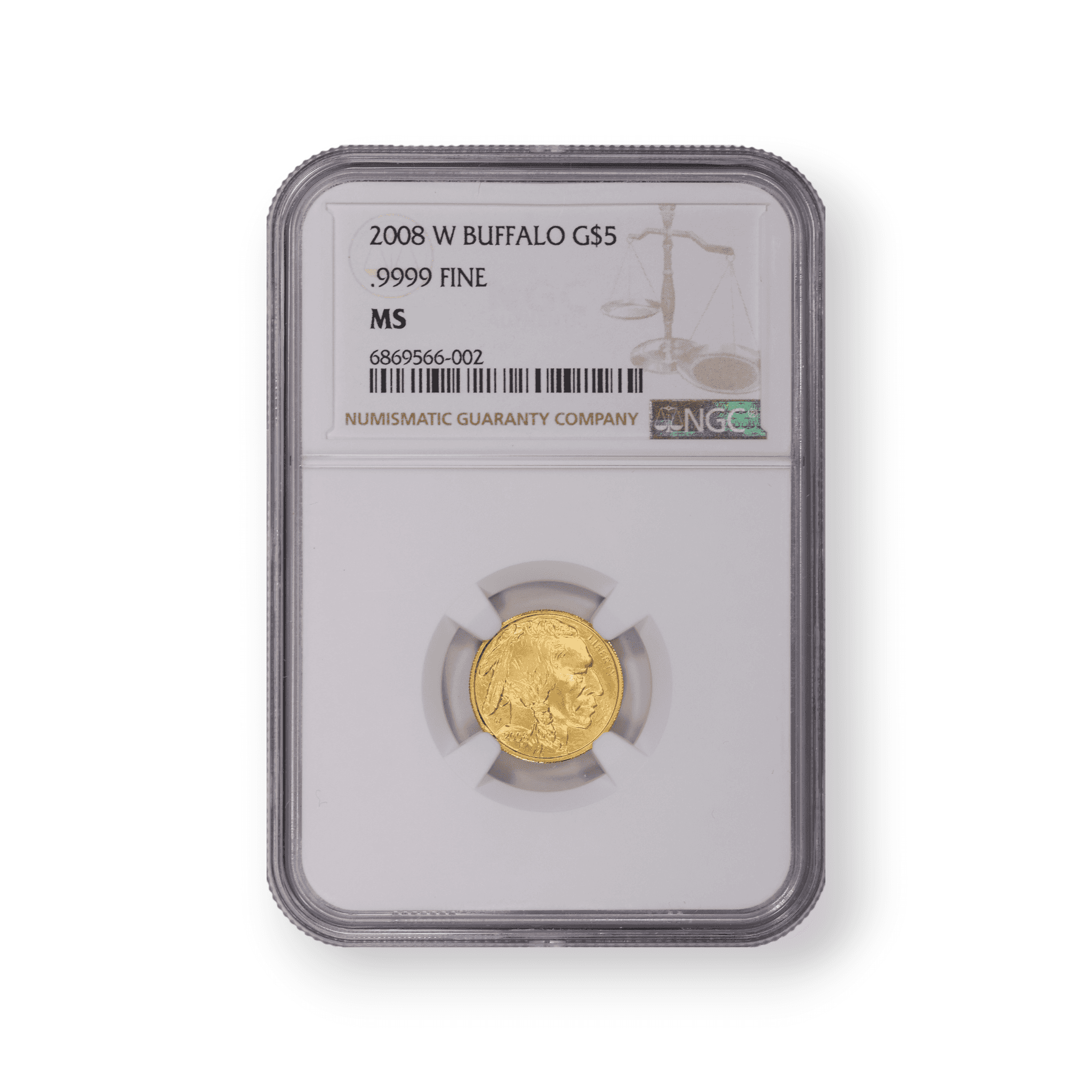 Image of 2008-W Burnished 1/10 oz $5 American Gold Buffalo SP NGC Certified .9999 Fine
