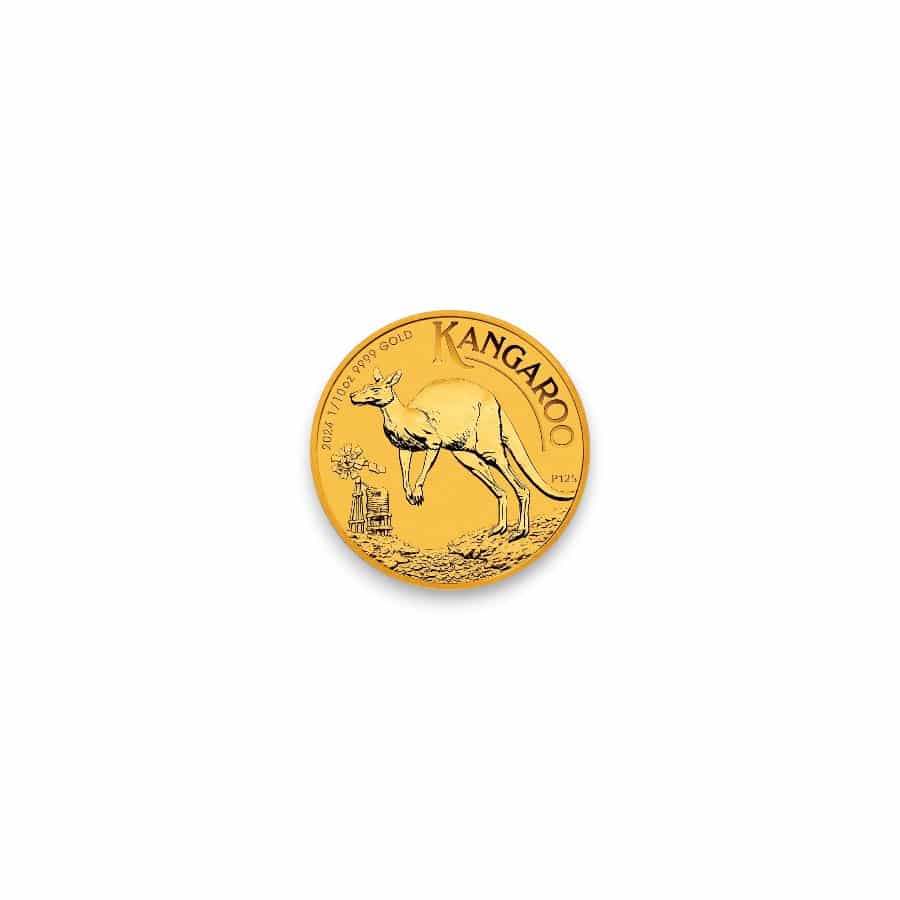 Image of 2024 1/10 oz Gold Australian Kangaroo .9999 Fine $15 Coin