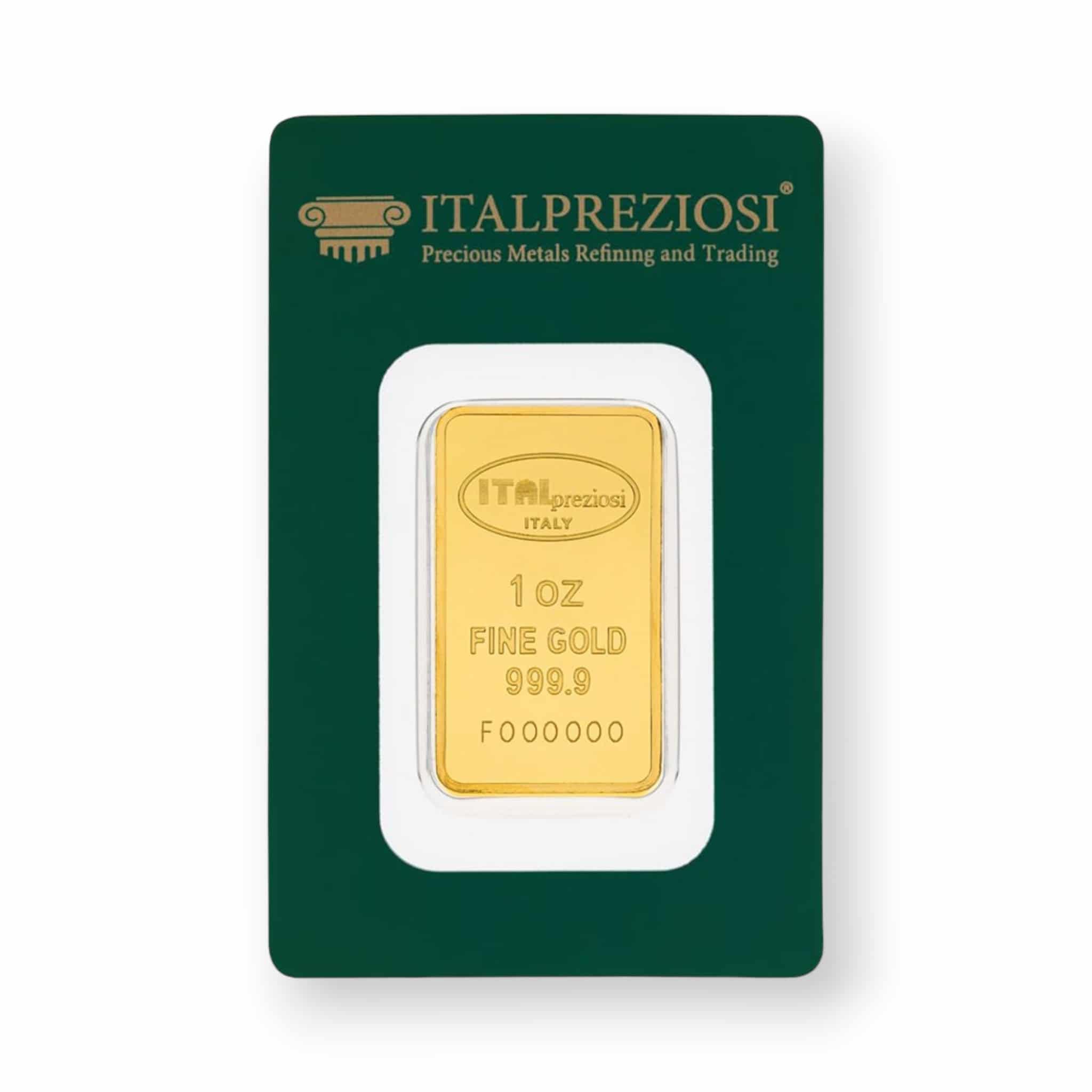 Image of 1 oz Gold Bar Italpreziosi Sealed in Carded Assay .9999 Fine