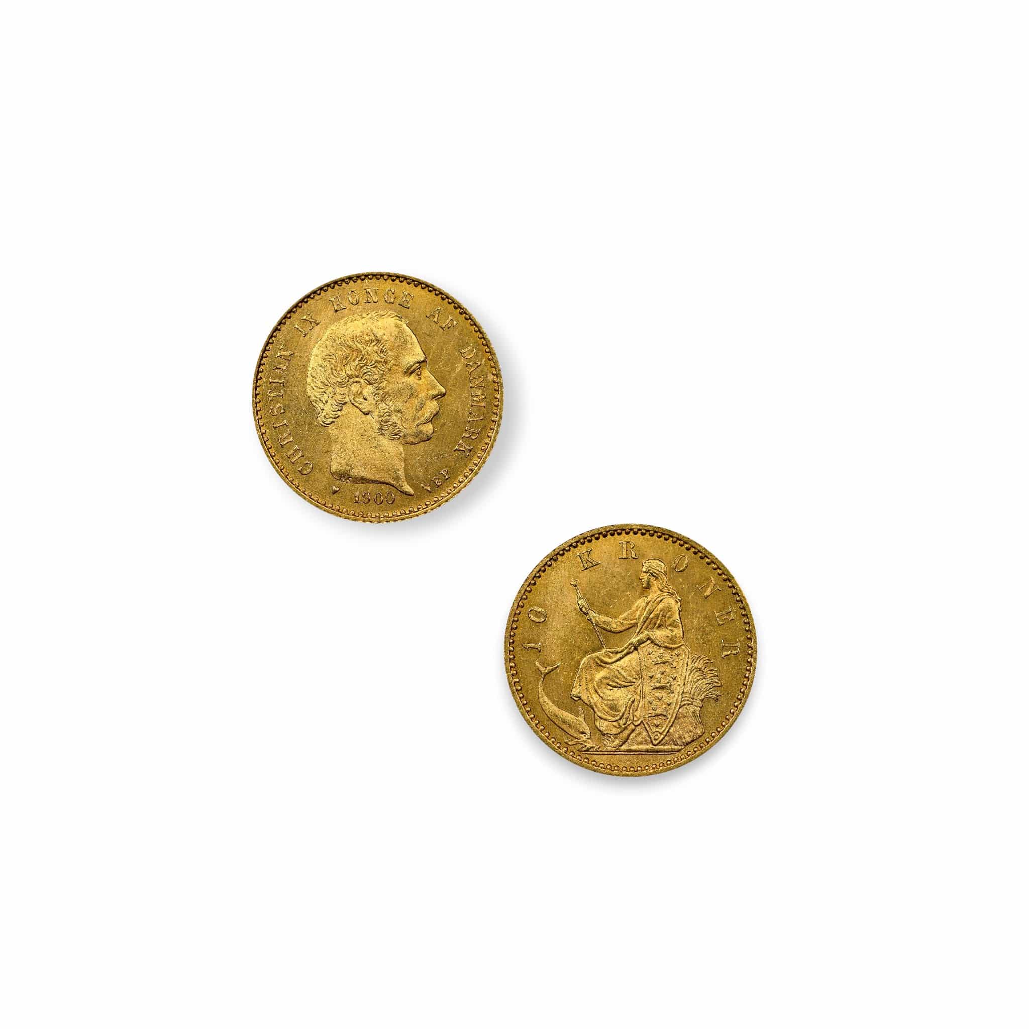Image of Denmark 10 Kroner Gold Coin (Random Date)