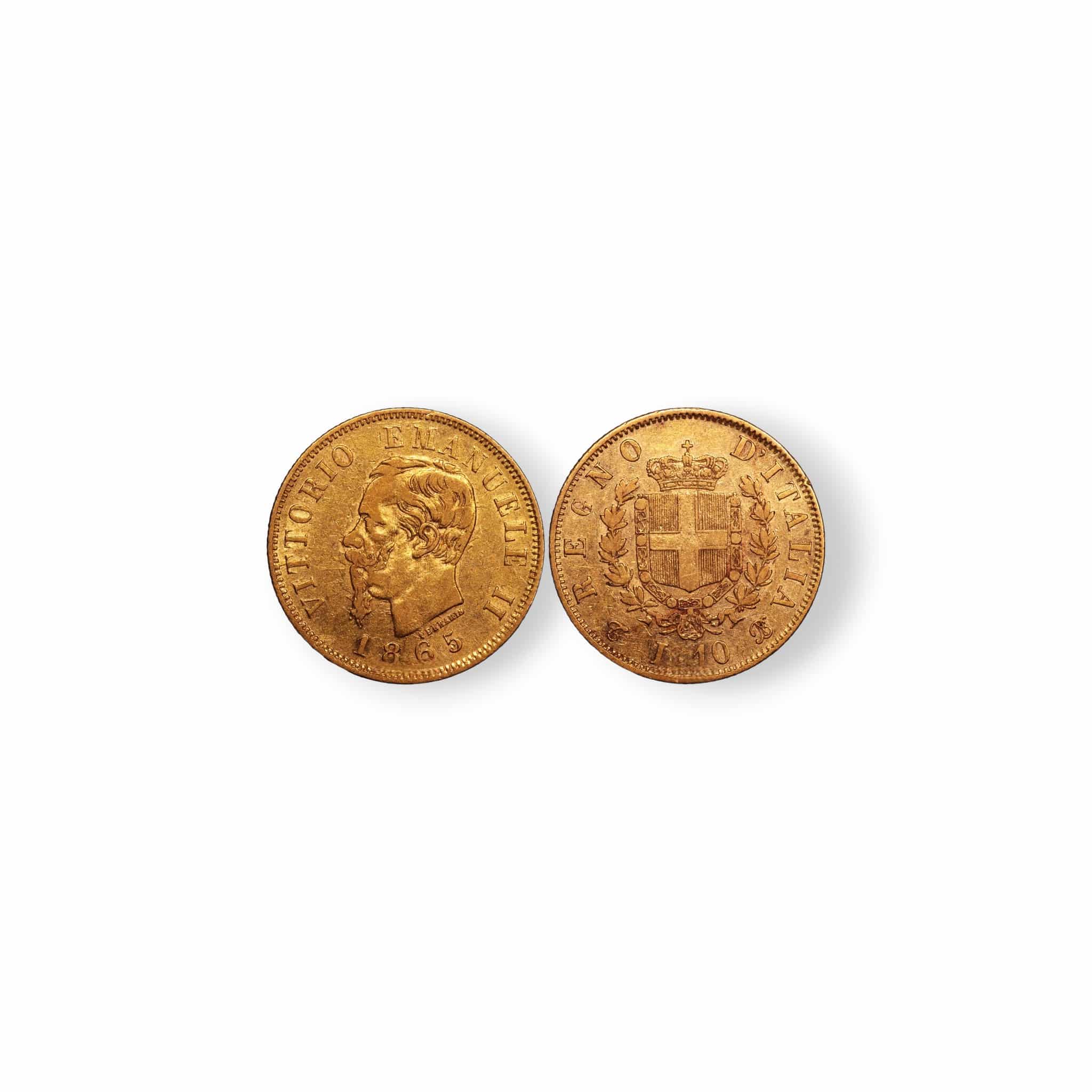 Image of Italy 10 Lire Gold Coin (Random Date)