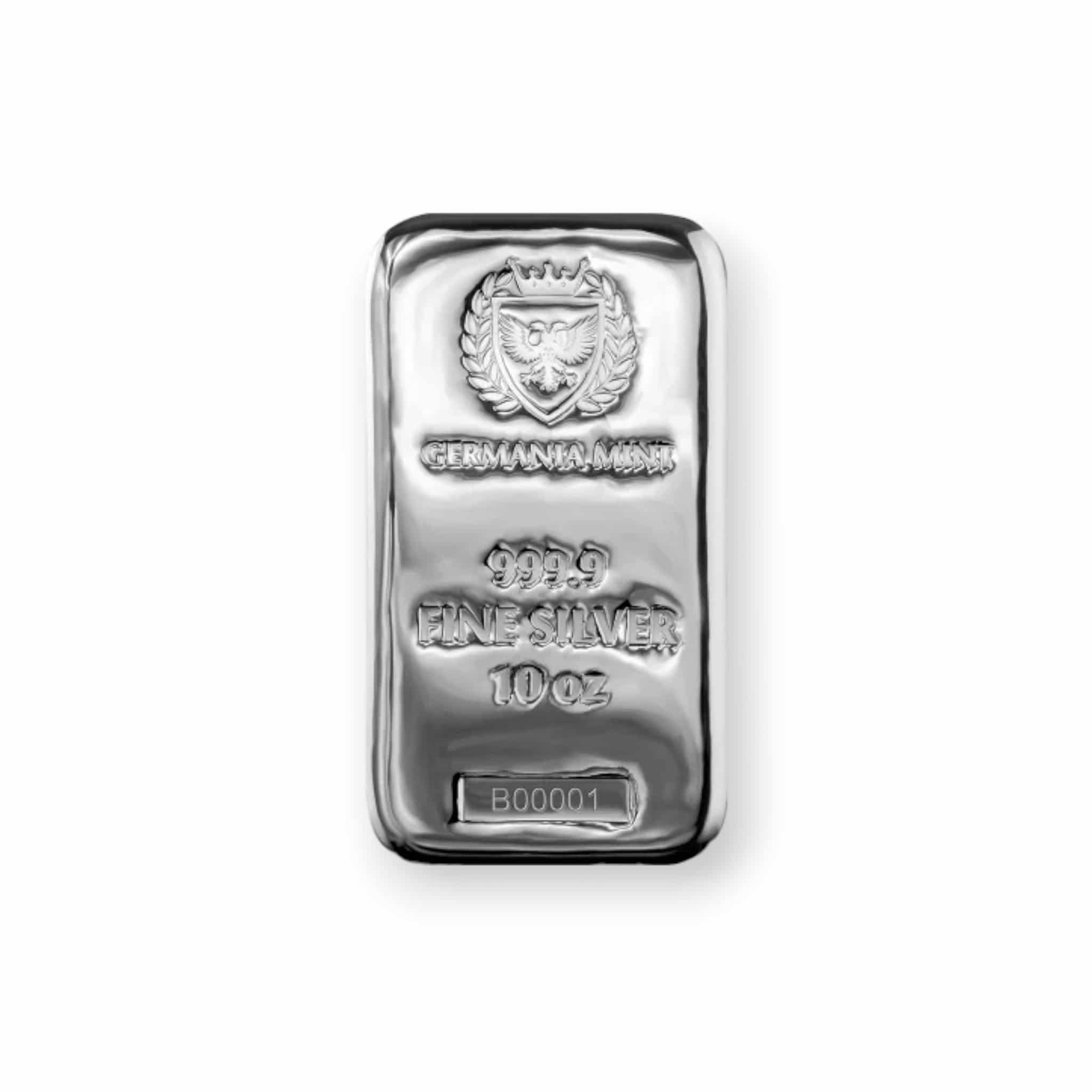 Image of 10 oz Germania Mint .9999 Fine Silver Bar