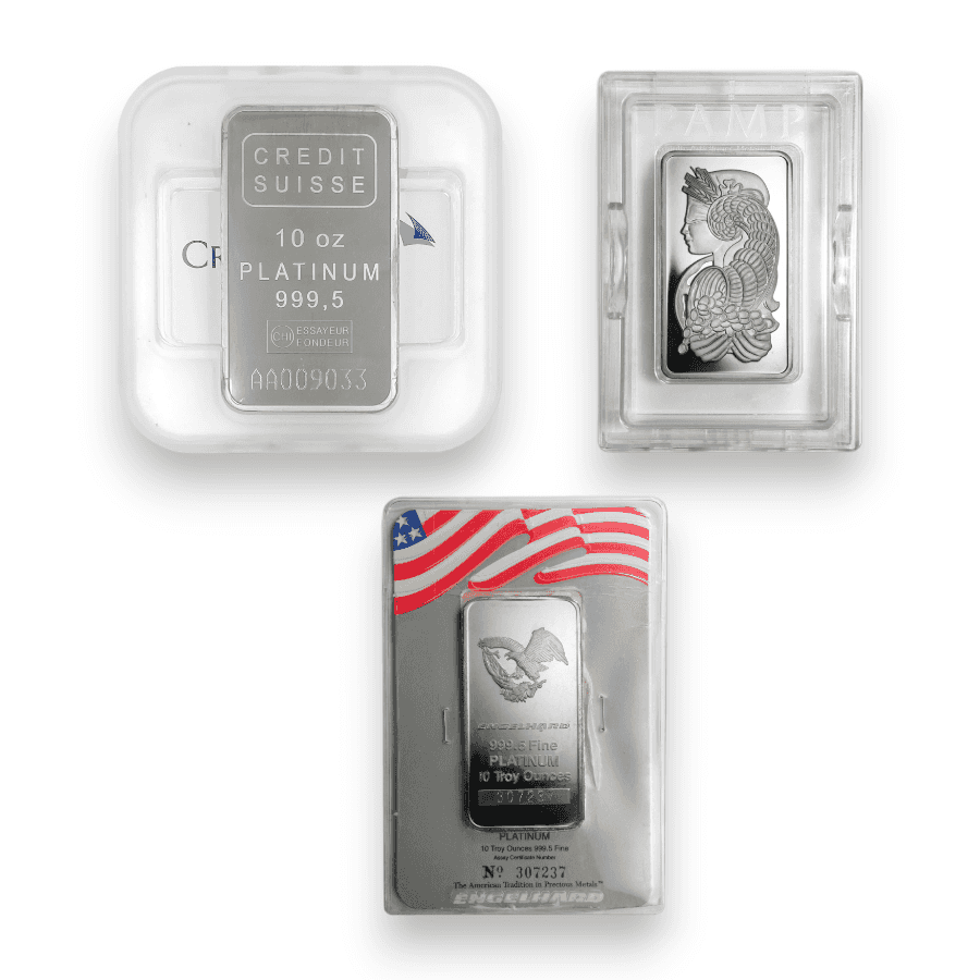 Image of 10 oz Platinum Bar .9995 Sealed in Assay Accredited Brands