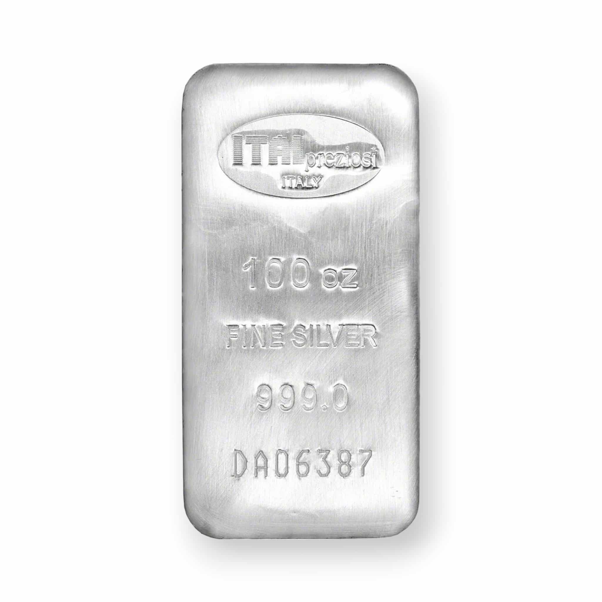 Image of 100 oz Silver Bar Italpreziosi .999 Fine