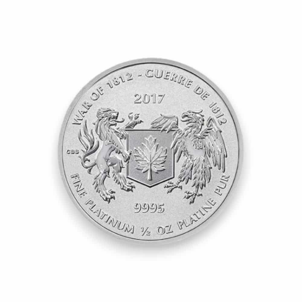 Image of 1/2 oz Canadian Platinum War of 1812 RCM $50 Coin .9995 Fine (Random Date)