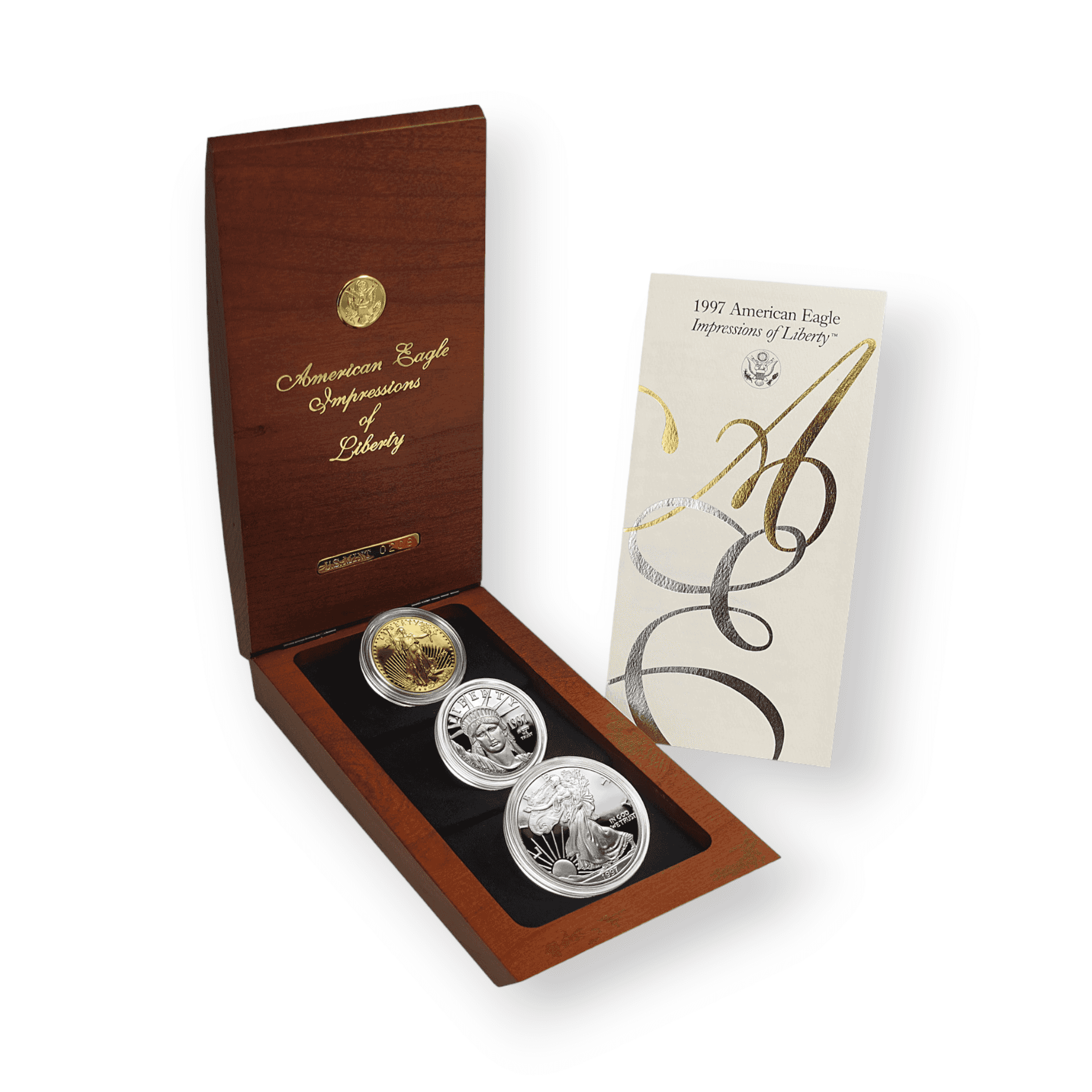 Image of 1997 3-Coin Proof Impressions of Liberty Set with Box & COA