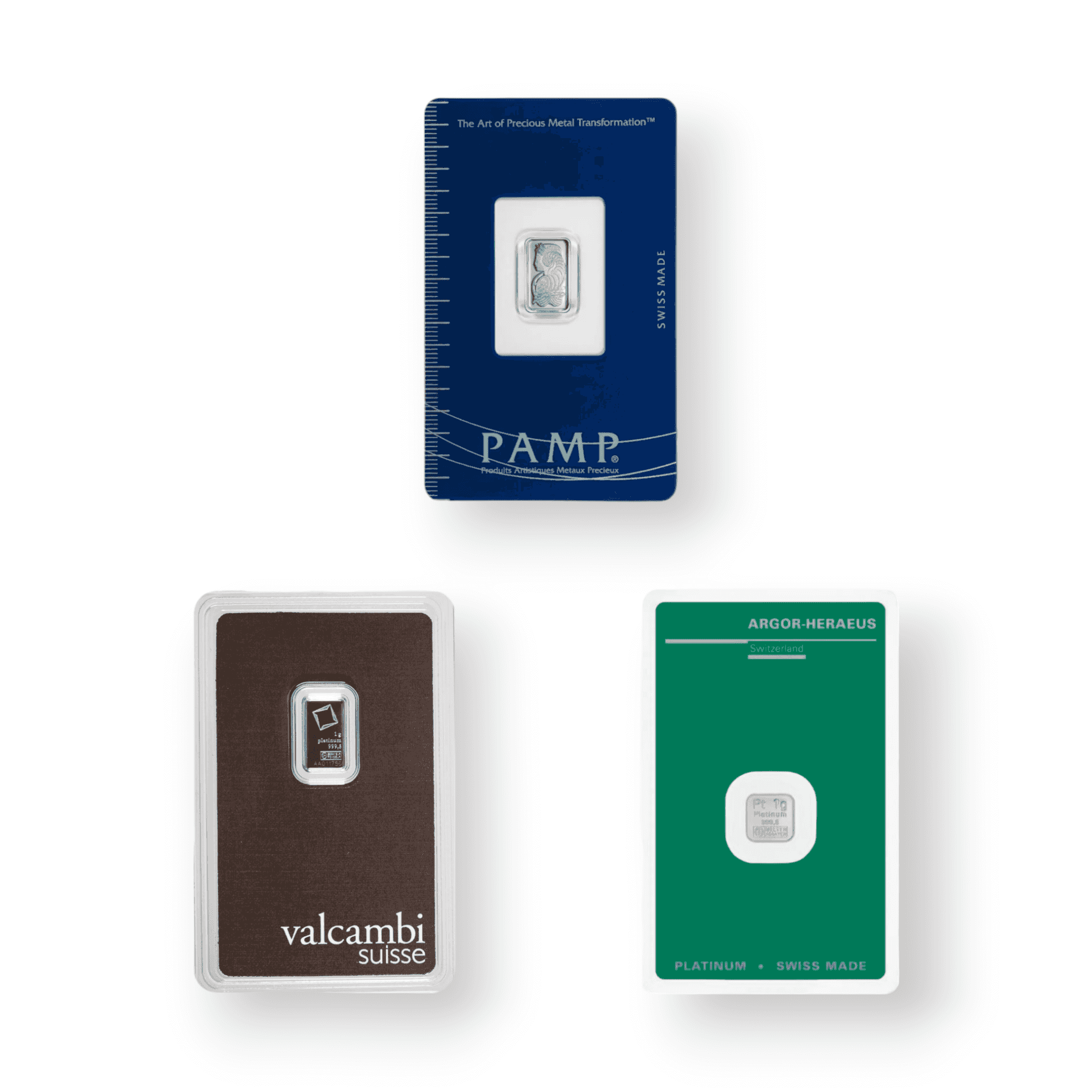 Image of 1 Gram Platinum Bar .9995 Fine Accredited Brands Sealed in Carded Assay