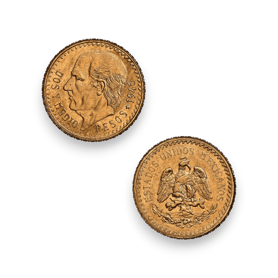 Image of Mexico Gold 2.5 Peso Coin (Random Date)
