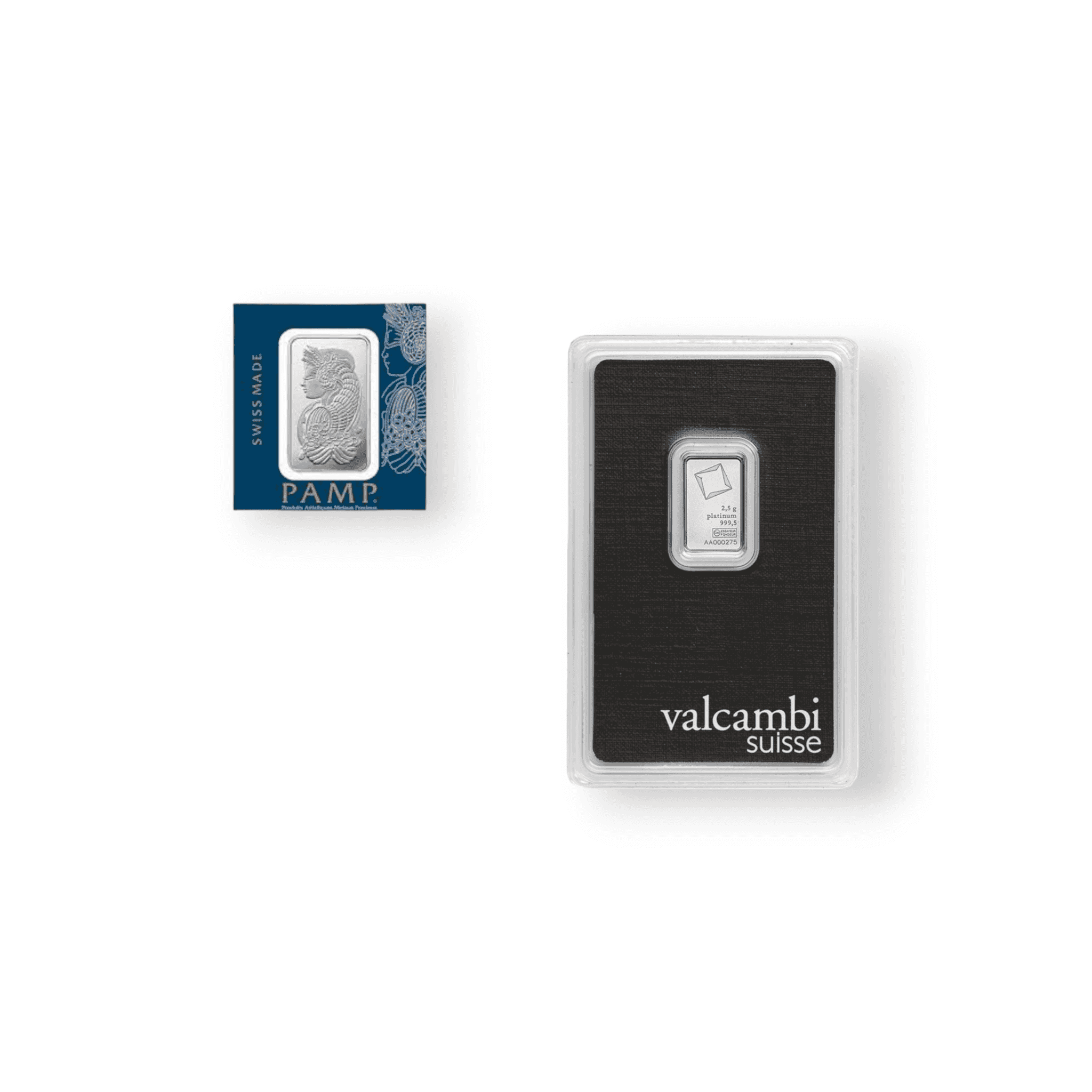 Image of 2.5 Gram Platinum Bar .9995 Fine Accredited Brands Sealed in Carded Assay