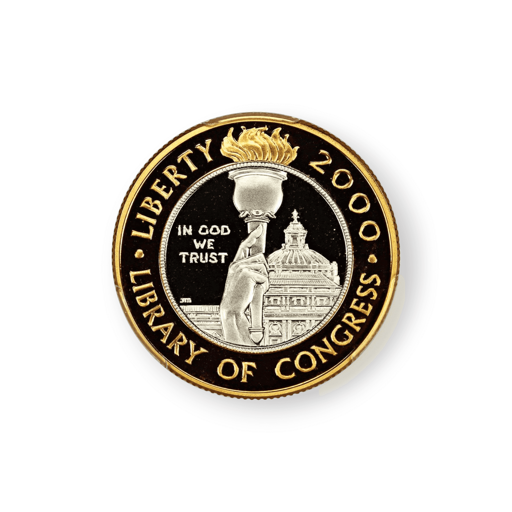 Image of 2000 $10 Library of Congress Bi-Metallic Proof Coin Gold & Platinum (w/Box & COA) 