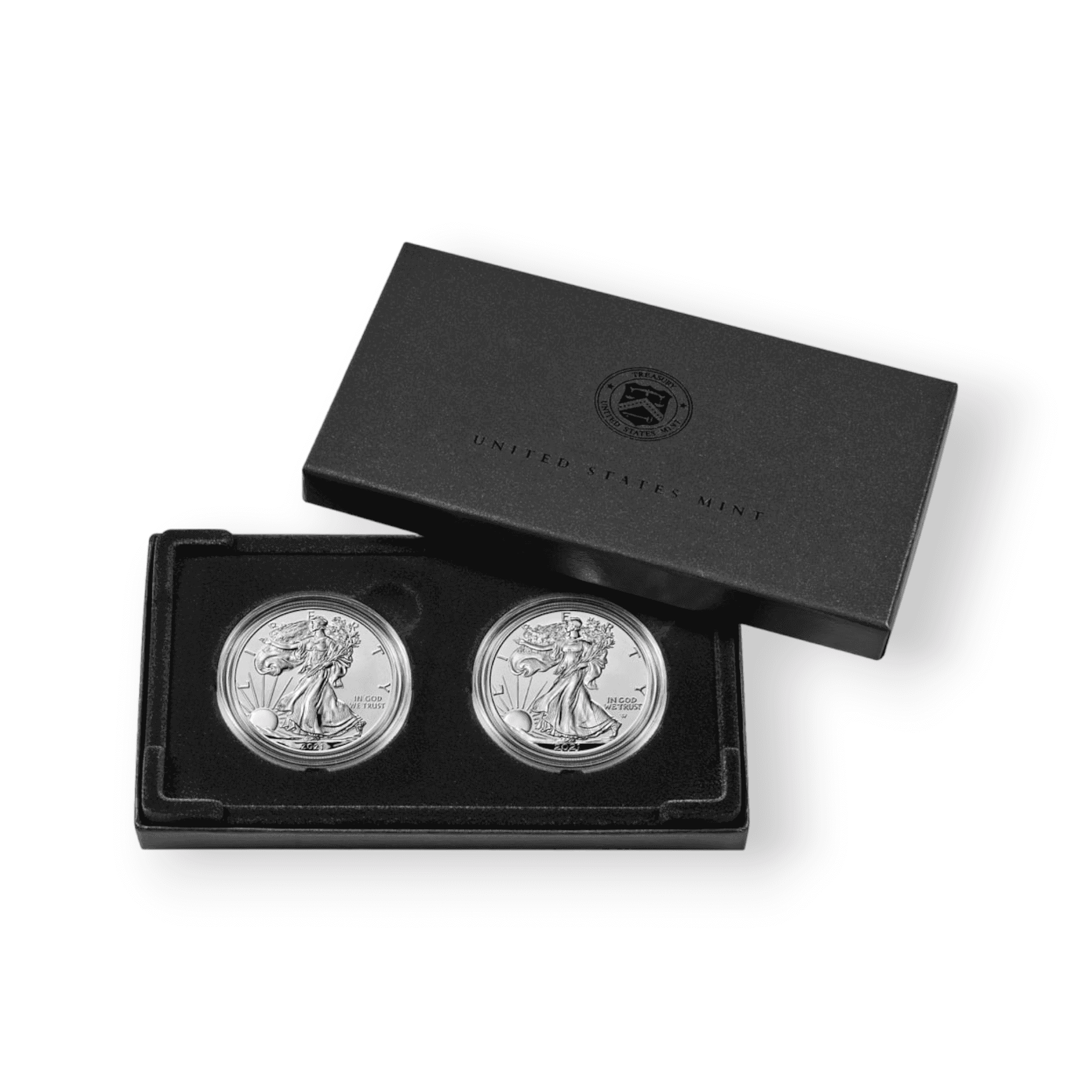 Image of American Eagle 2021 One Ounce Silver Reverse Proof Two-Coin Set Designer Edition (21XJ)