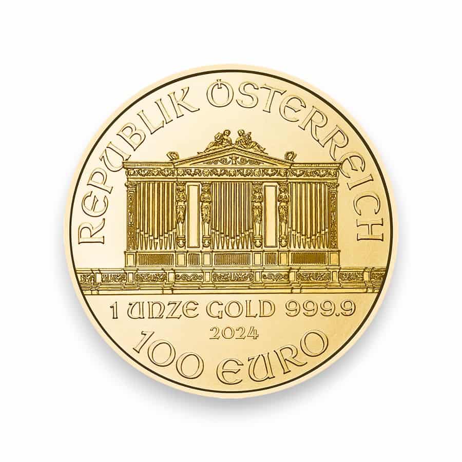 Image of 2024 1 oz Gold Austrian Philharmonic .9999 Fine  €100 Coin