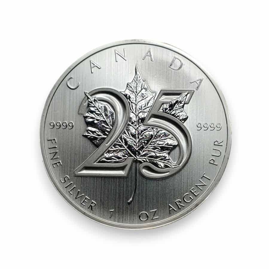 Image of 2013 1 oz Canadian Silver Maple Leaf 25th Anniversary .999 Fine $1 Coin