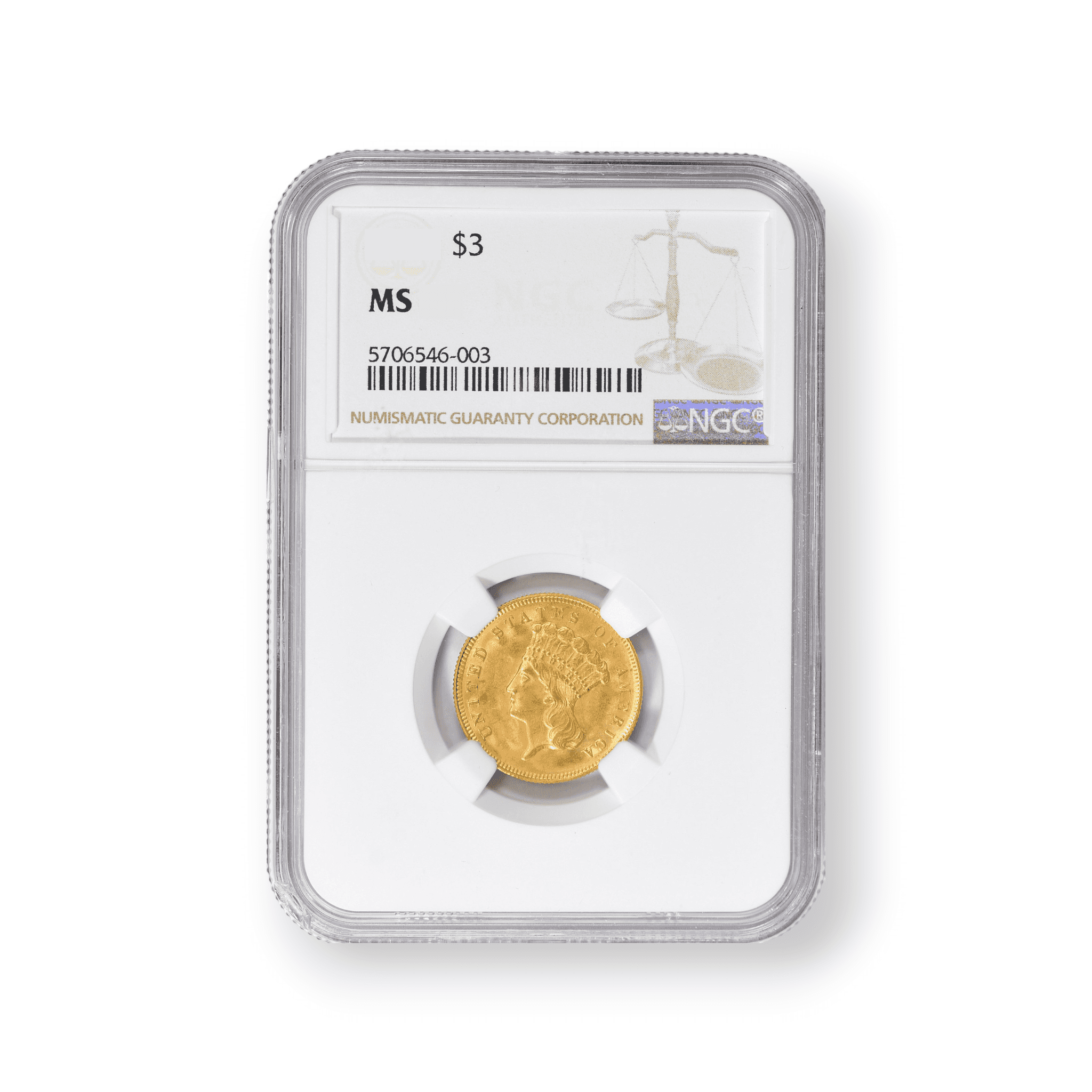 Image of $3 Gold Princess US Gold Coin NGC Generic Date
