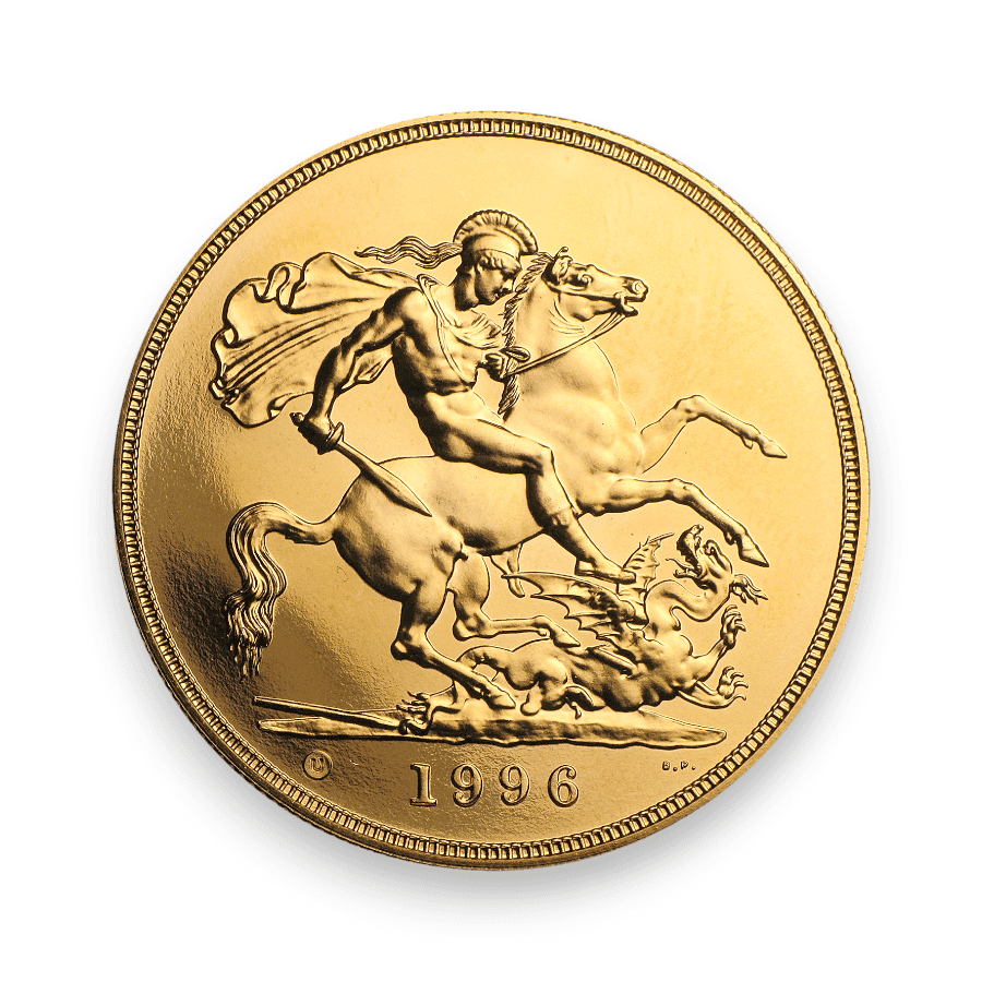 Image of British 5 Sovereign Gold Coin Proof/BU in Box (Random Date)