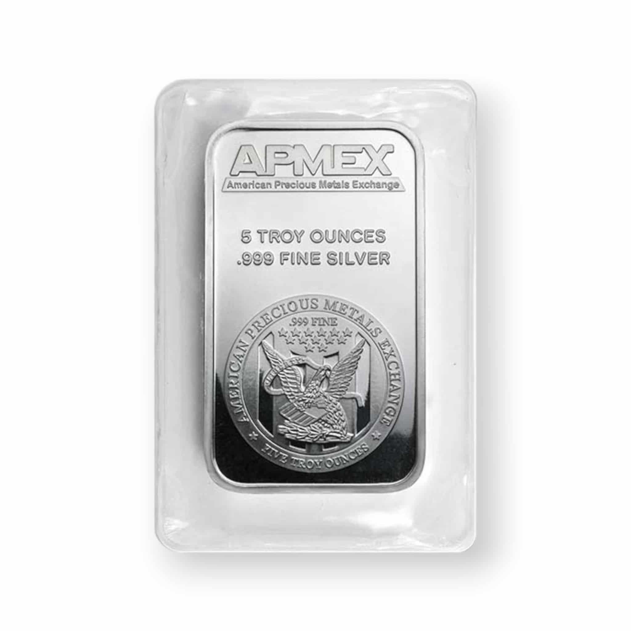 Image of 5 oz APMEX Silver Bar .999 Fine