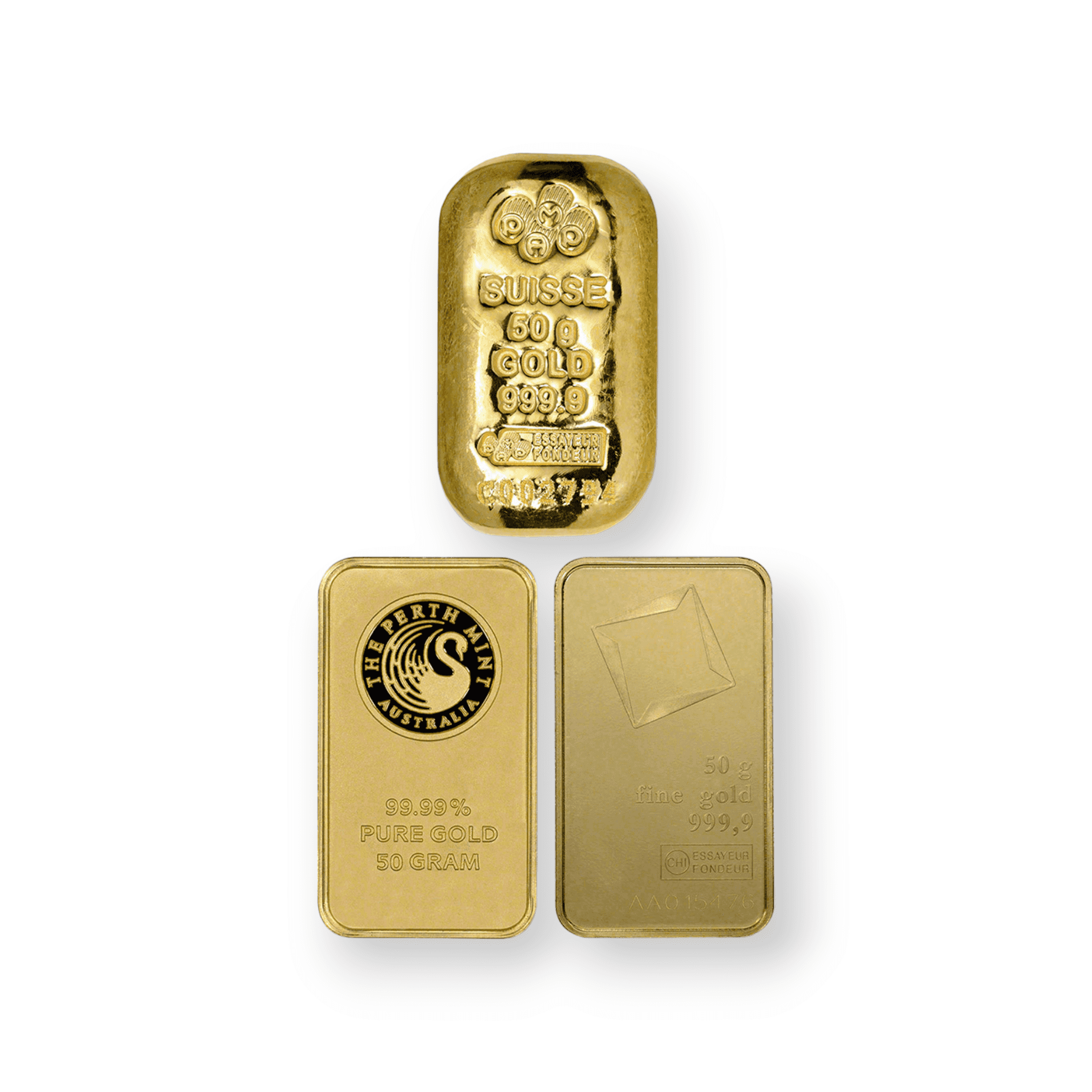 Image of 50 Gram Gold Bar Accredited Brands Uncarded .9999 Fine