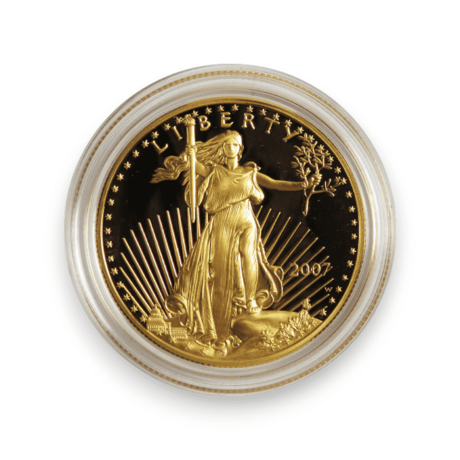 Image of 1 oz Proof American Gold Eagle $50 Coin Incomplete with Capsule/Slab (Random Date)