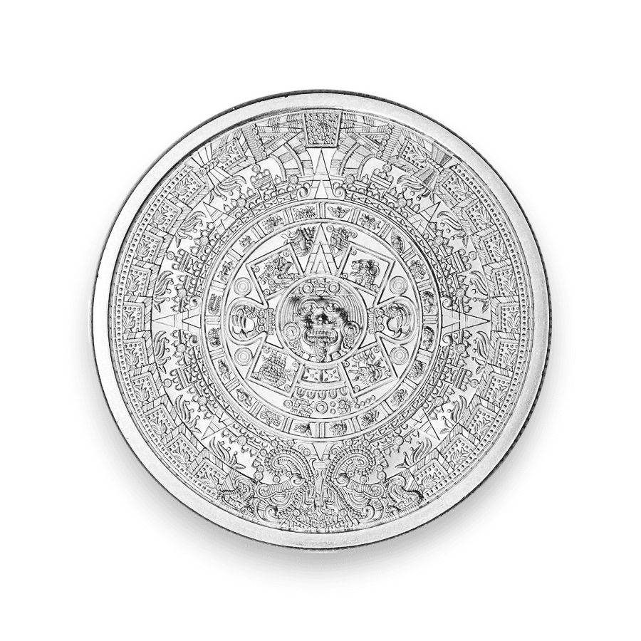 Image of 1 oz Silver Aztec Calendar Round .999 Fine