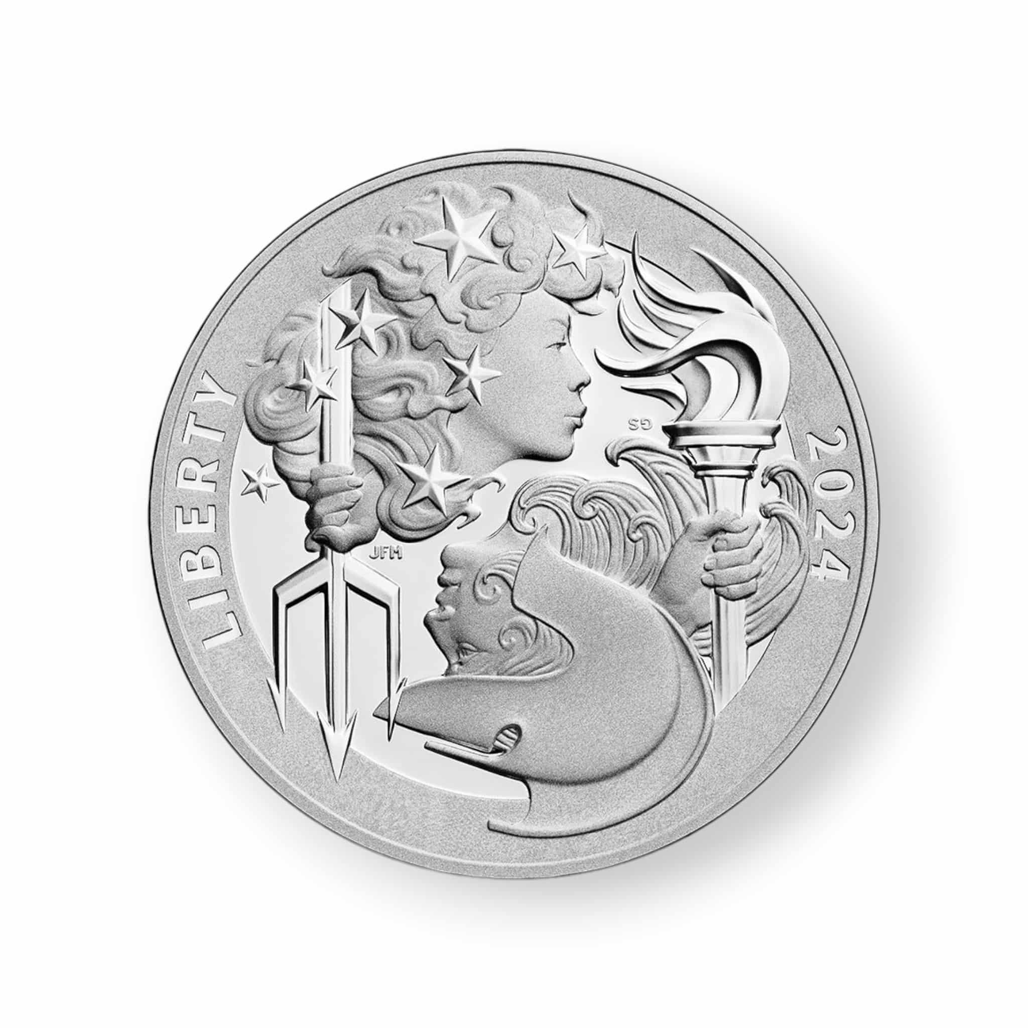 Image of 2024 Liberty & Britannia High Relief 1 oz Silver Medal .999 Fine (24YB)