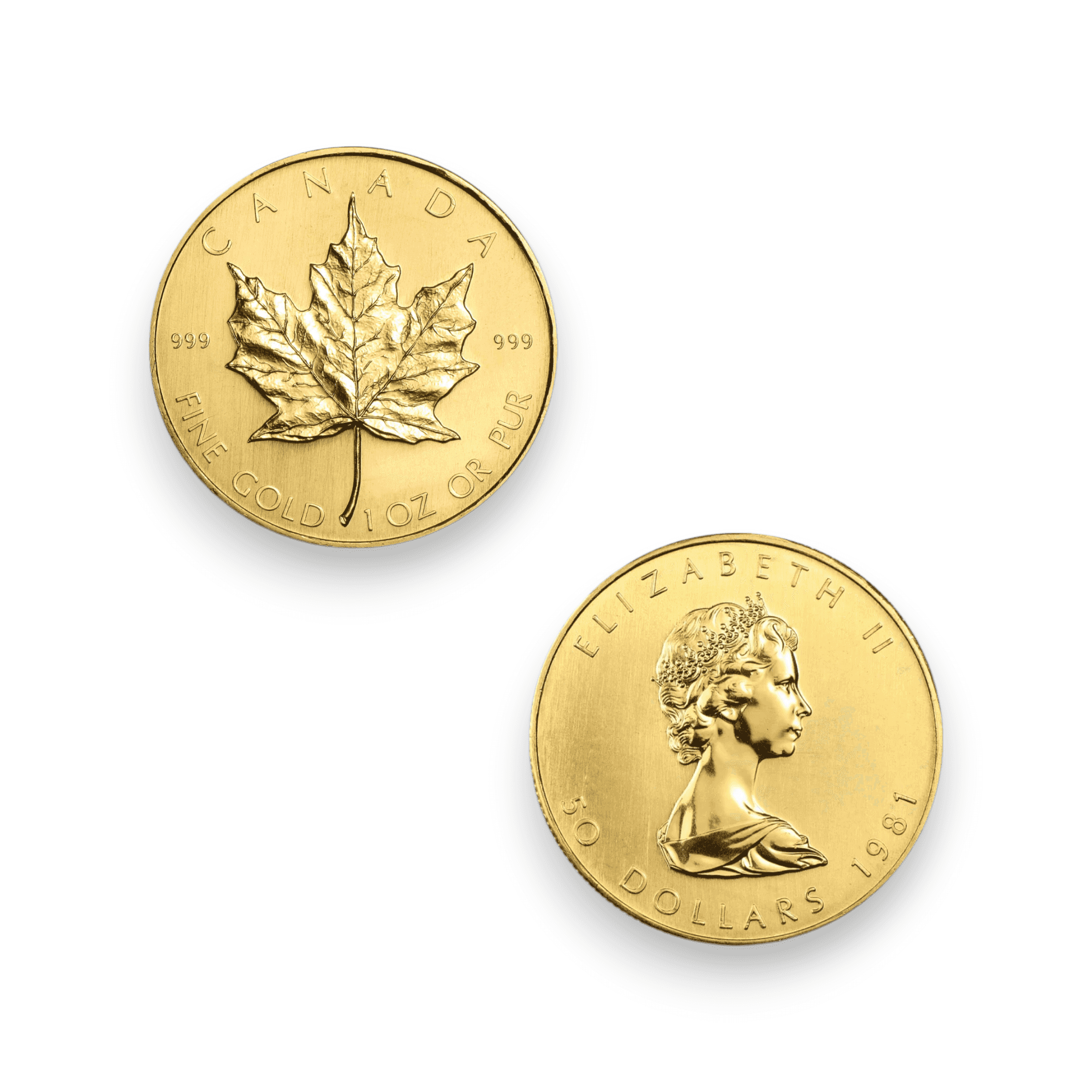 Image of Canadian Gold Maple Leaf 1 oz Coin .999 Fine (1979-1982)