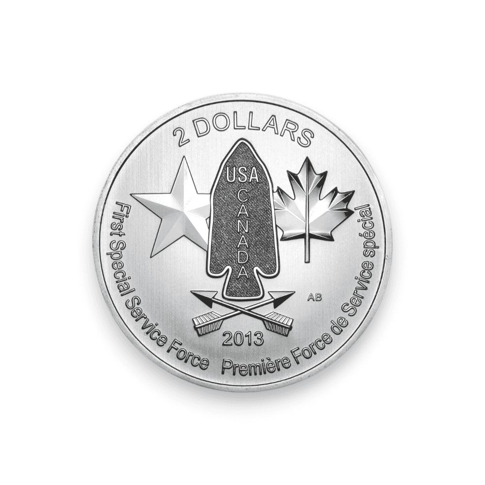 Image of 2013 3/4 oz Canadian $2 Devils Brigade Silver Coin .9999 Fine