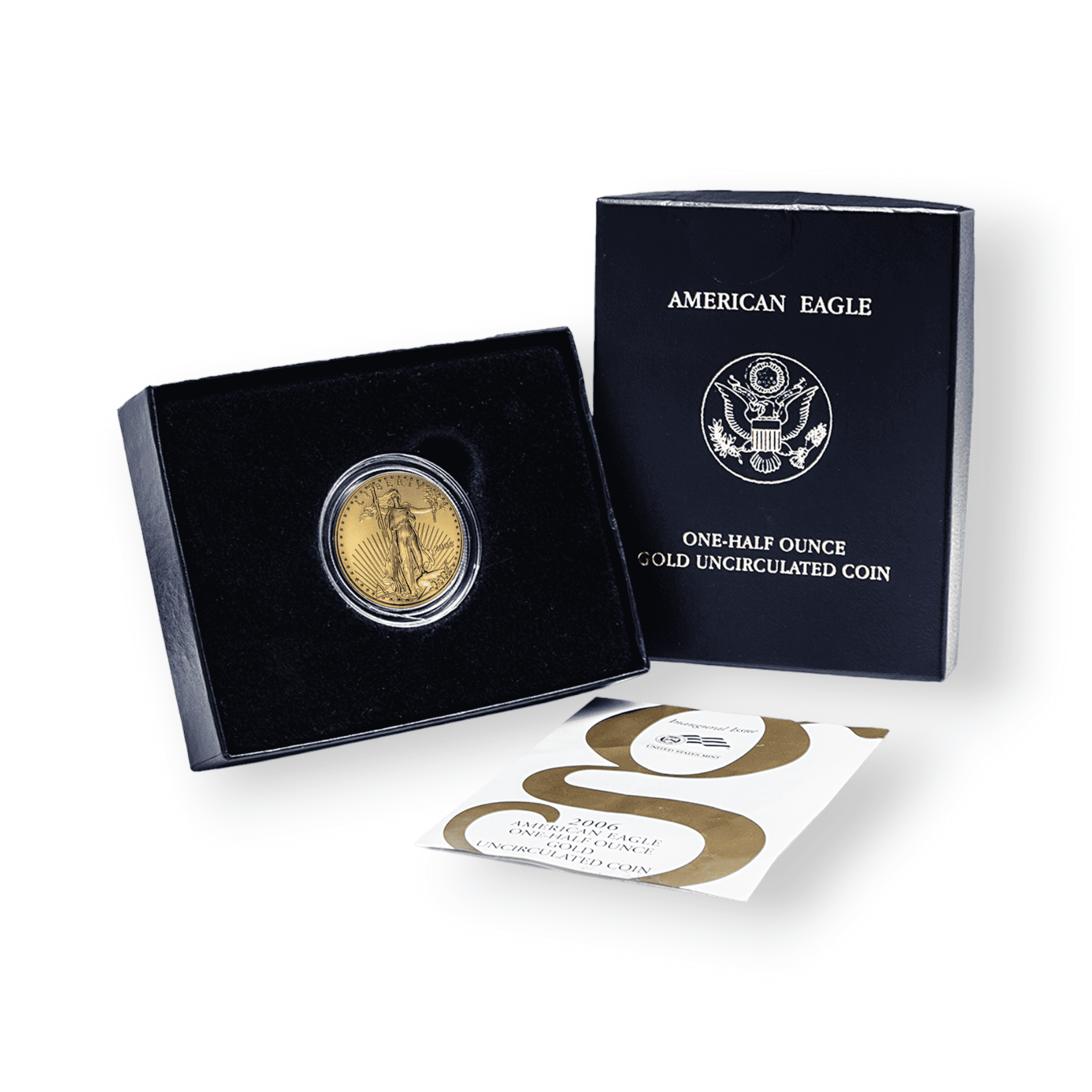 Image of 1/2 oz Burnished Gold Eagle $25 Gold Coin with Box & COA (Random Date)