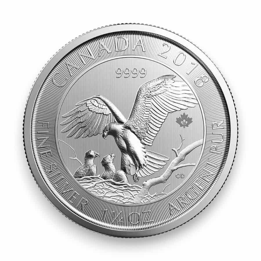 Image of 1.25 oz Canadian Silver Bald Eagle RCM .9999 Fine Silver $8 Coin (Random Date)