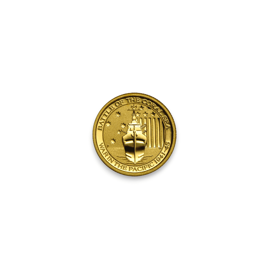 Image of 1/10 oz Australian Gold Battle of Coral Sea Perth Mint .9999 Fine $15 Coin (Random Date)