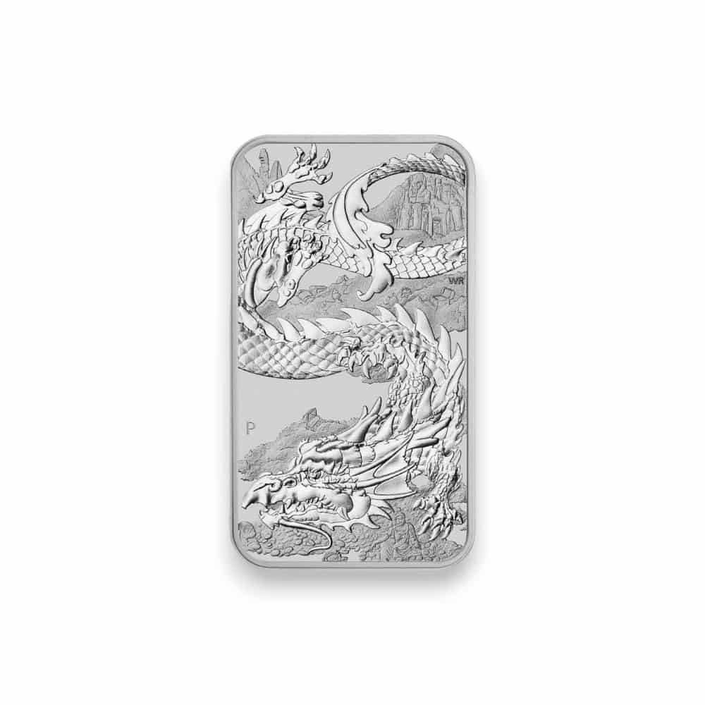 Image of 1 oz Australian Silver Dragon Rectangular Bar .9999 Fine $1 Coin (Random Date)