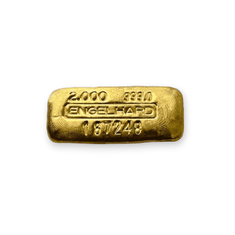 Image of 2 oz Engelhard Poured Gold Loaf Bar .999 Fine