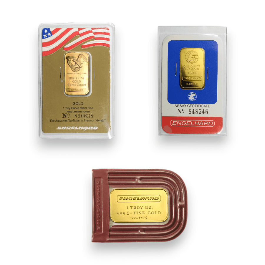 Image of 1 oz Gold Engelhard Bar .9999 Fine Sealed with Assay