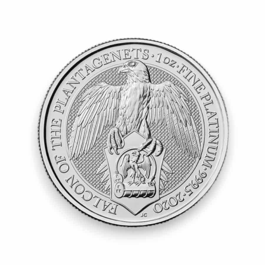 Image of 2020 1 oz Platinum Great Britain Queen's Beast Falcon .9995 Fine £100 Coin