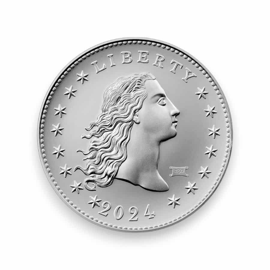 Image of (2024) 230th Anniversary Flowing Hair Silver Medal "230" Privy Mark (24YH)