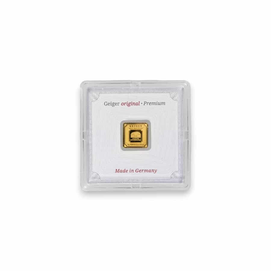 Image of 1 Gram Gold Geiger Original Bar .9999 Fine Sealed in Carded Assay