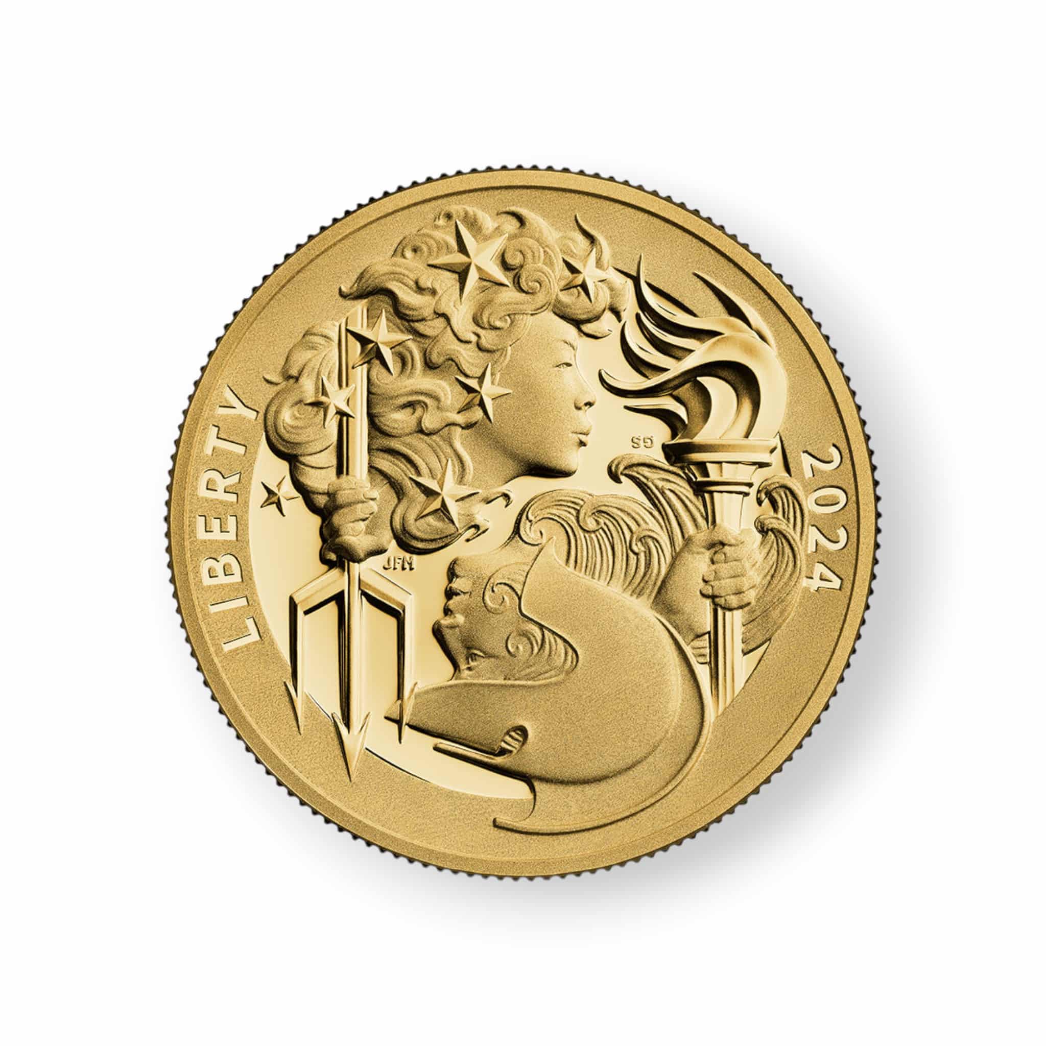 Image of 2024 Liberty & Britannia American Liberty High Relief 1 oz Gold $100 Coin .9999 Fine (24YA)