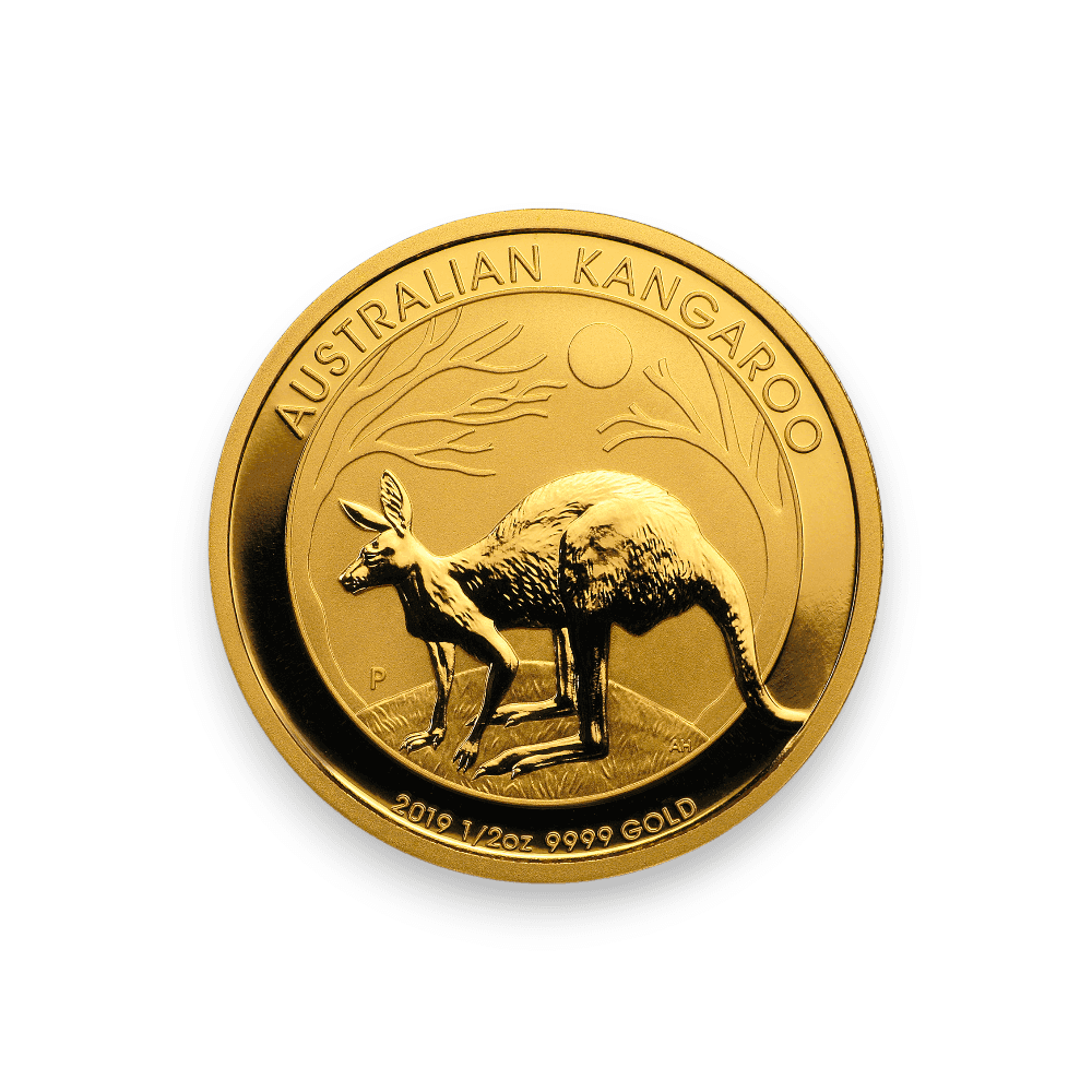 Image of 1/2 oz Australian Gold Kangaroo .9999 Fine in Capsule $50 Coin (Random Date)