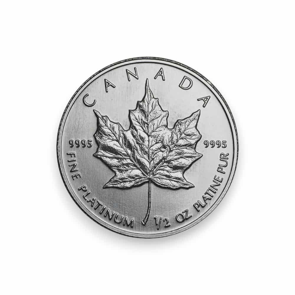 Image of 1/2 oz Canadian Platinum Maple Leaf Sealed in Plastic .9995 Fine $25 Coin (Random Date)