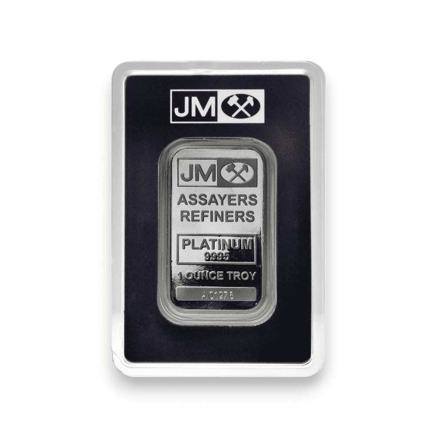 Image of 1 oz Platinum Johnson Matthey Bar .9995 Fine Sealed in Assay Card