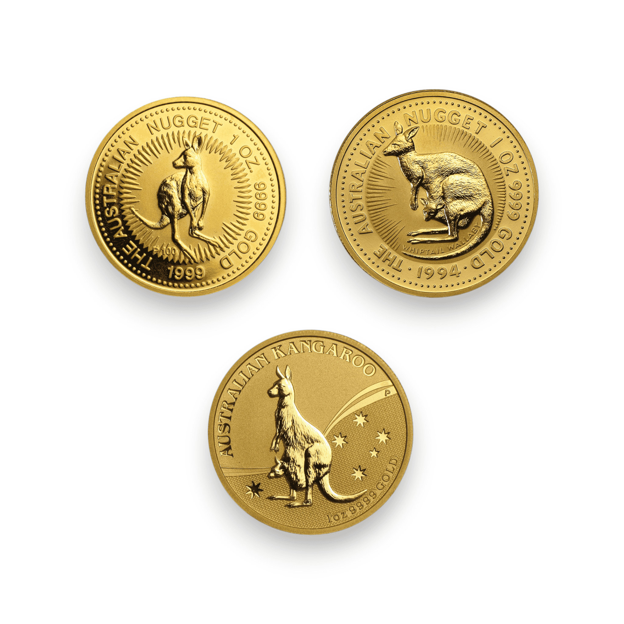 Image of 1 oz Australian Gold Kangaroo .9999 Fine in Plastic/Capsule $100 Coin (Random Date)
