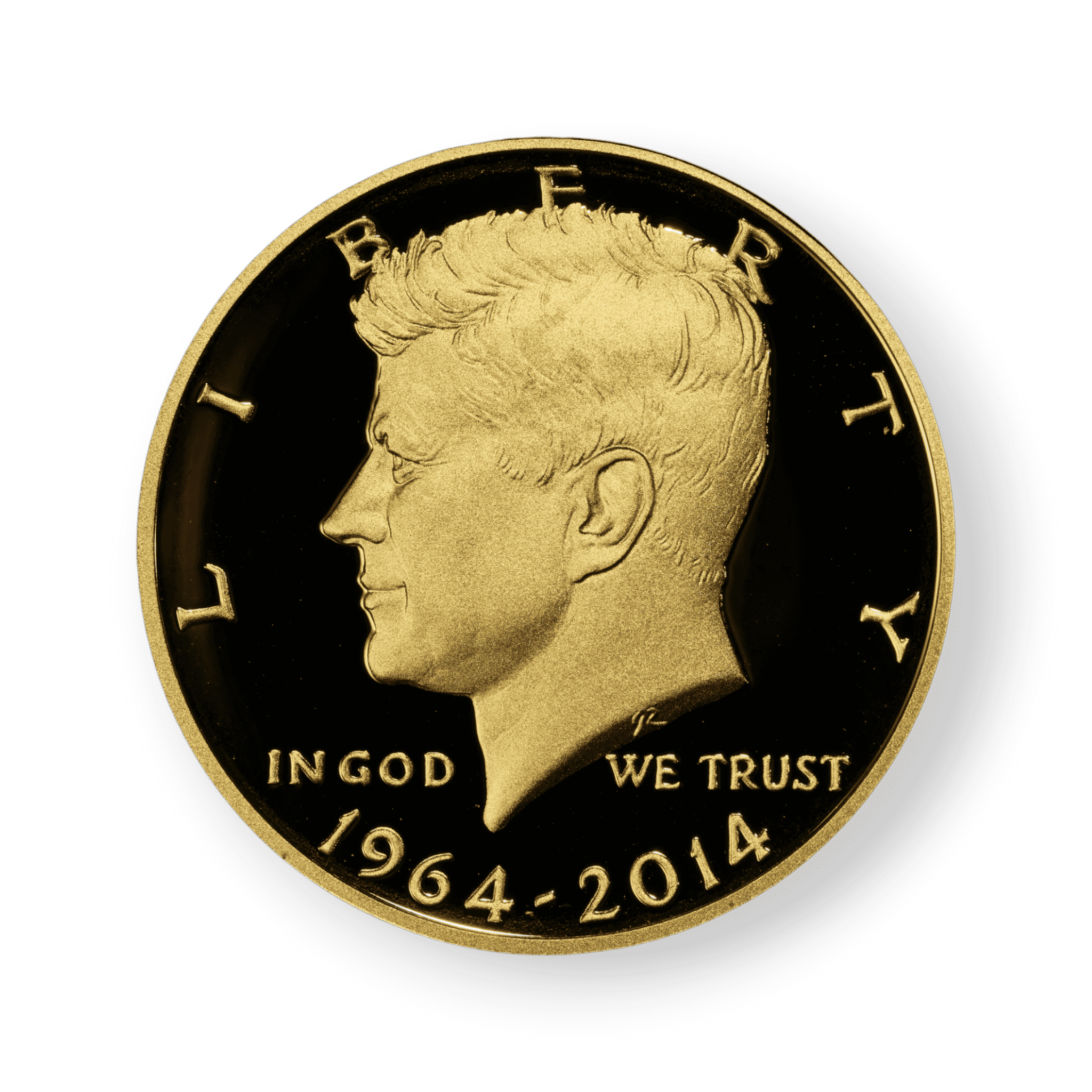 Image of 2014-W 50th Anniversary Kennedy Half Dollar Gold Proof Coin 3/4 oz .9999 Fine (w/Box & COA)