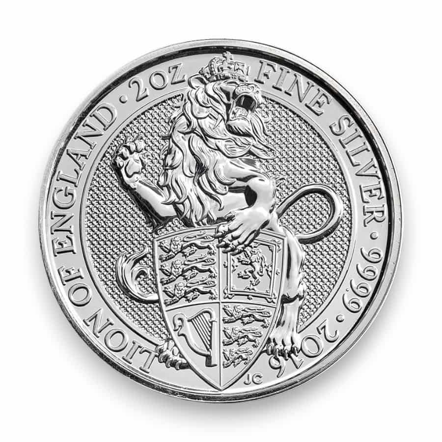 Image of 2016 2 oz Silver Great Britain Queen's Beast Lion .9999 Fine £5 Coin