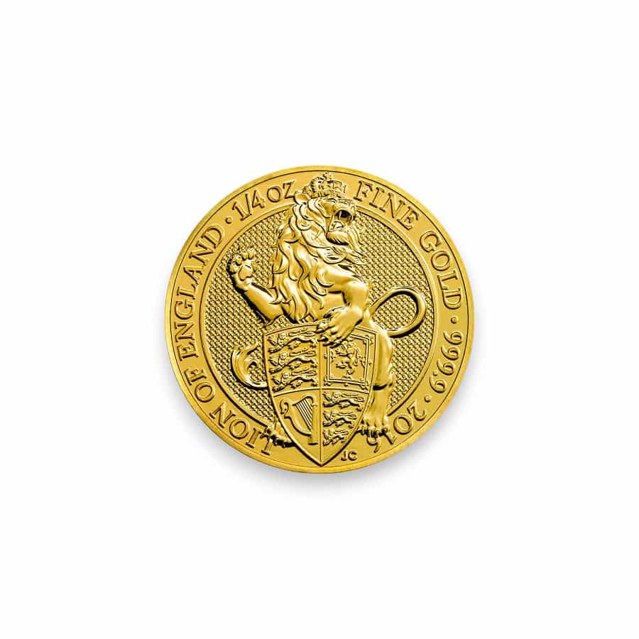 Image of 2016 1/4 oz Gold Great Britain Queen's Beast Lion .9999 Fine £25 Coin