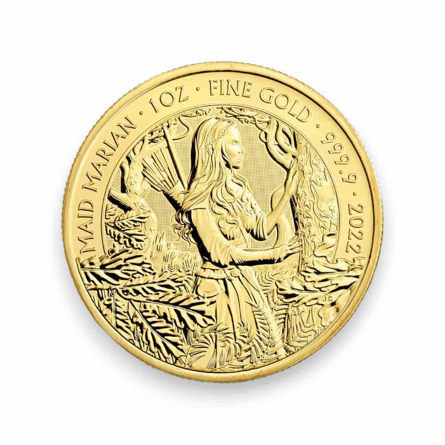 Image of 2022 Great Britain 1 oz Gold Maid Marian Myths & Legends .9999 Fine £100 Coin