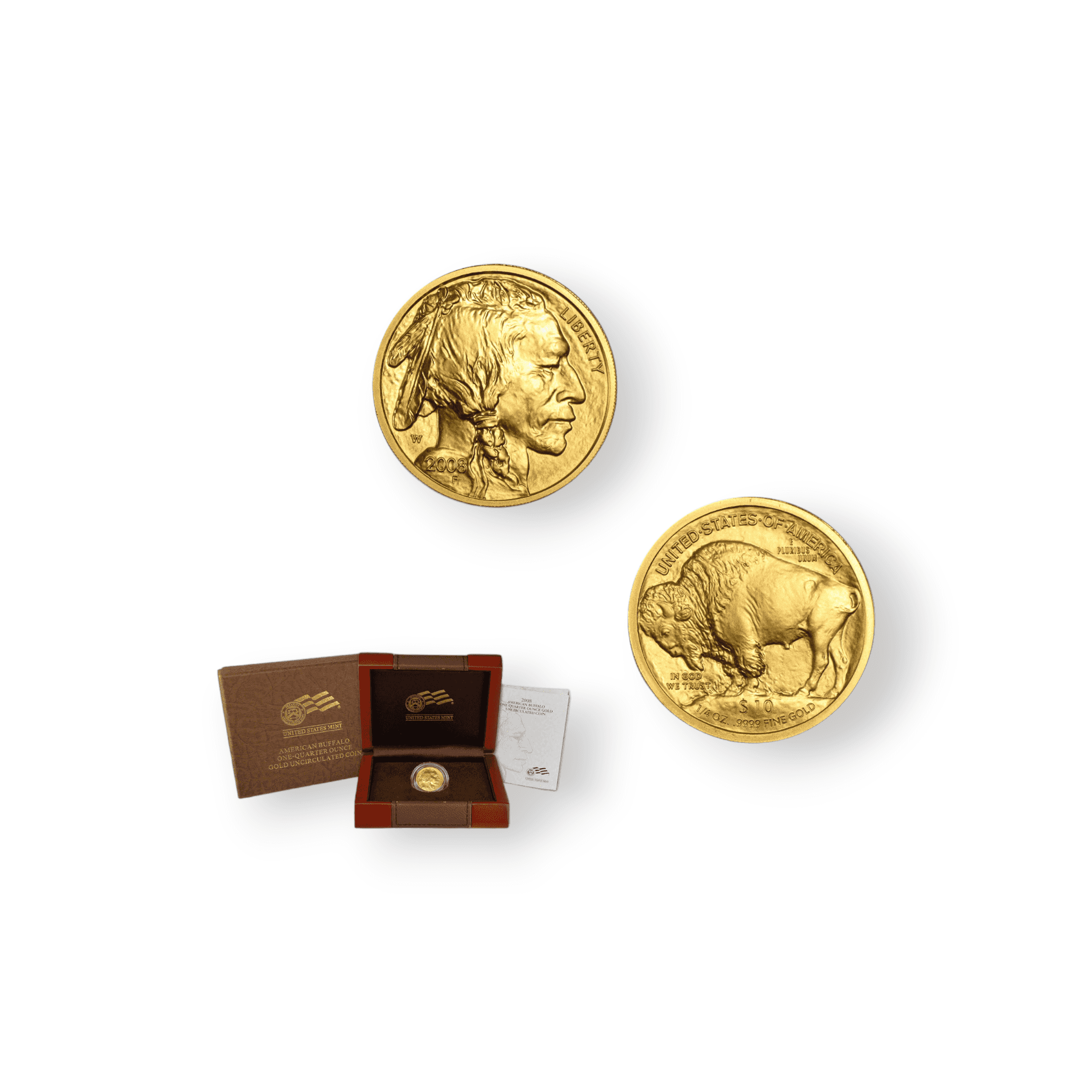 USA 24K金メッキ バッファロー 4枚セット Buy 2008-W 4-Coin Uncirculated American Gold Buffalo Set (w/Box