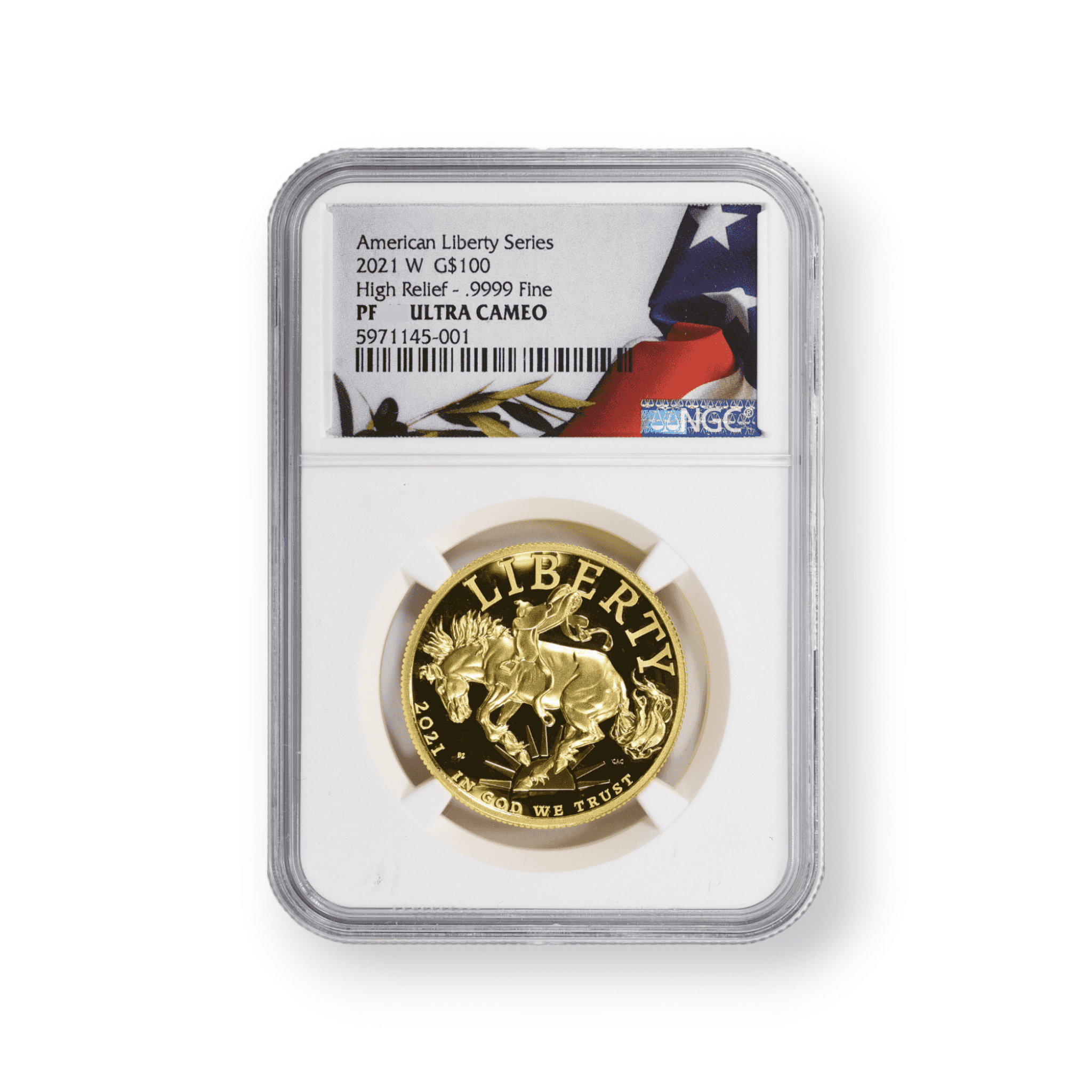 Image of 2021-W American Liberty High Relief $100 Gold Coin NGC Certified .9999 Fine