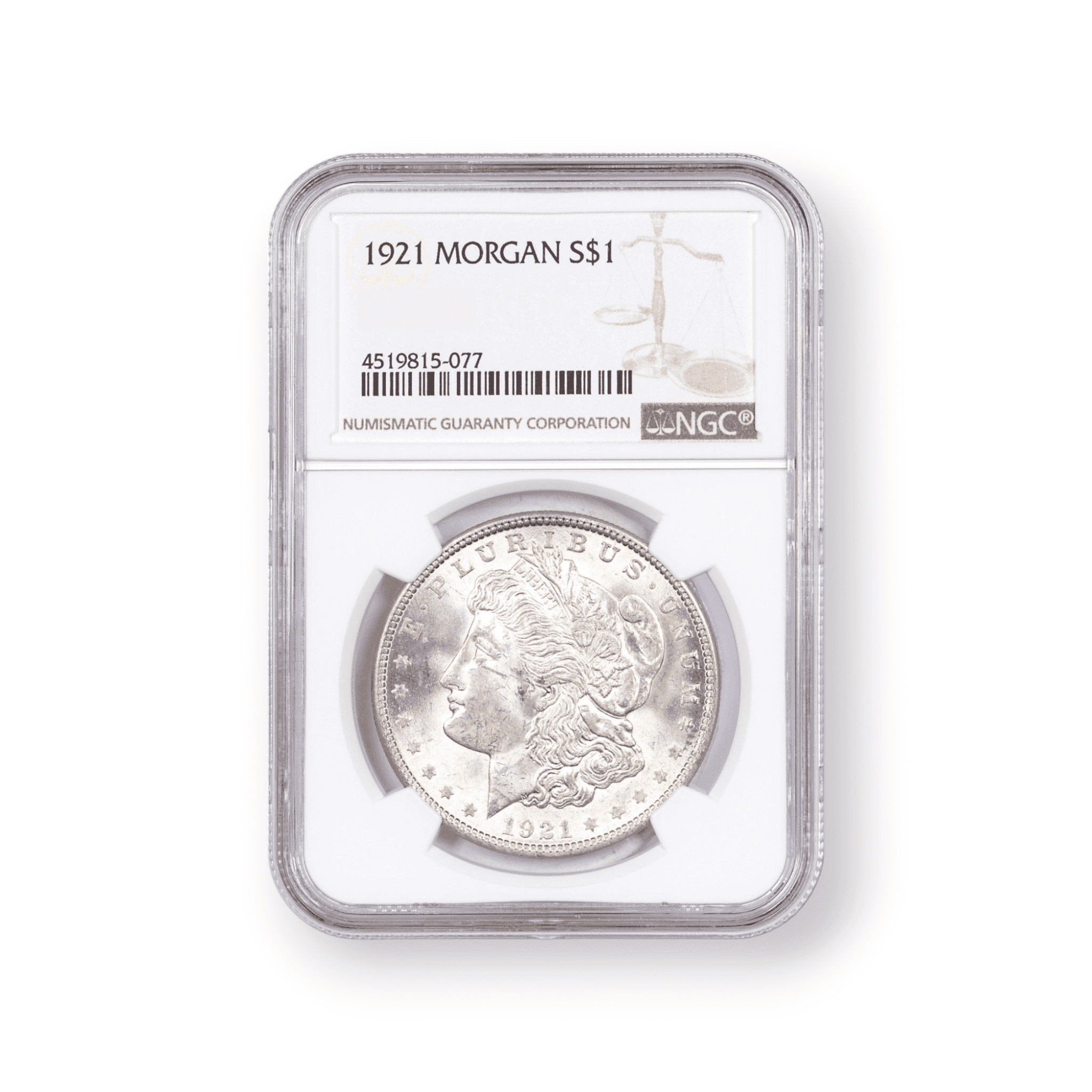Image of NGC Certified Morgan Silver Dollar (1921)