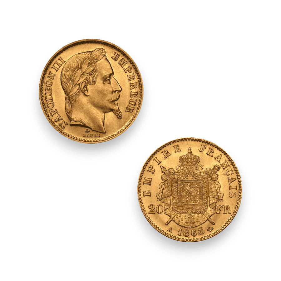Image of French 20 Francs Napoleon III (1852-1870)
