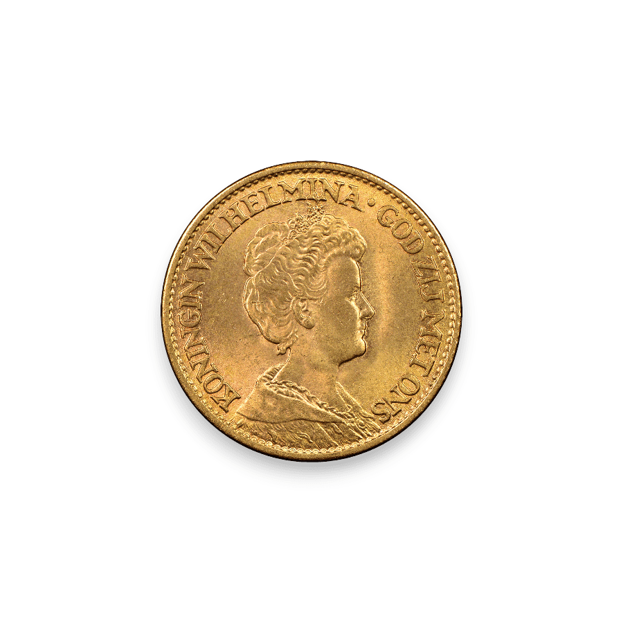 Image of Netherlands (Holland) 10 Guilder Gold Coin