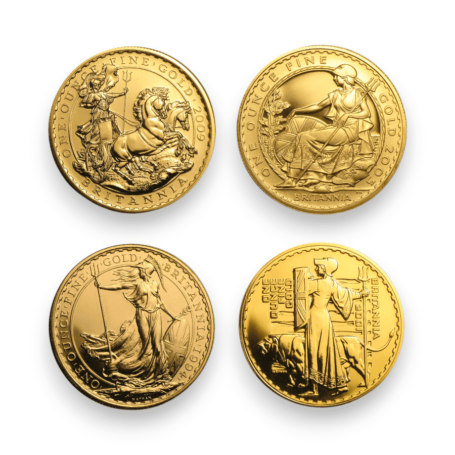 Image of 1 oz Britannia Gold Old Design .9167 Fine £100 Coin (1987-2012)